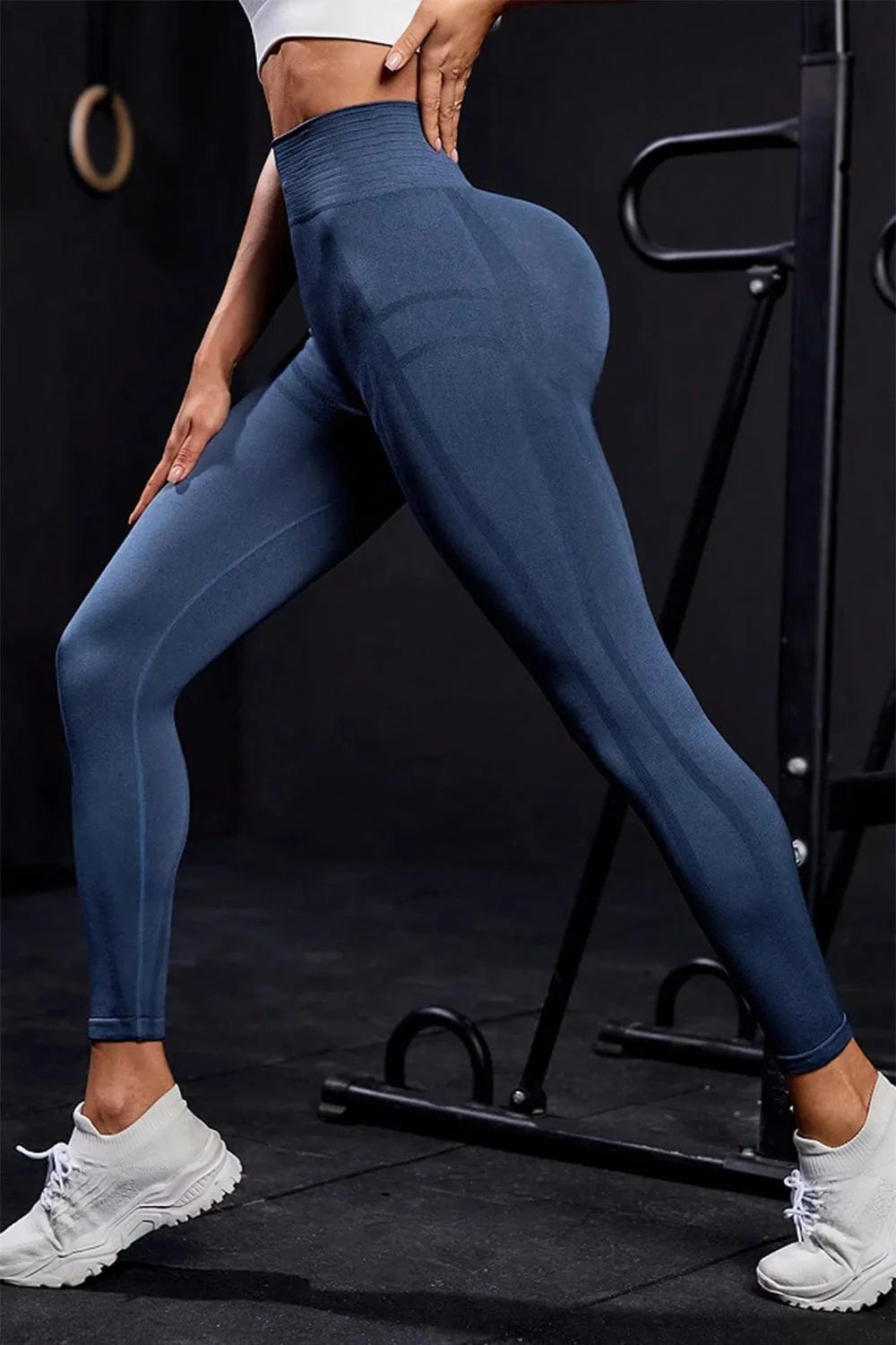 Wide Waistband High Waist Active Leggings - ShalayeFashion