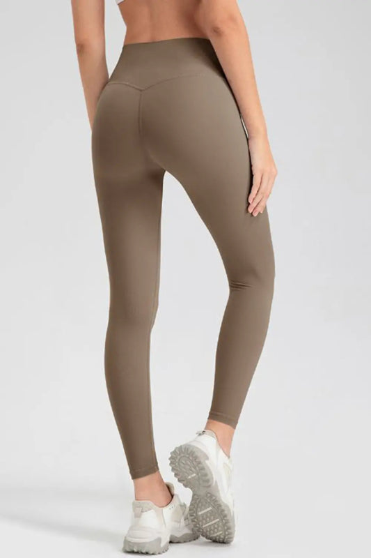 Wide Waistband Sport Leggings - ShalayeFashion