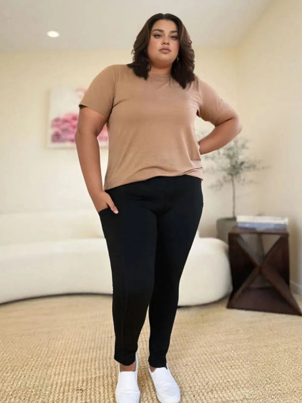 Wide Waistband Sports Leggings - ShalayeFashion