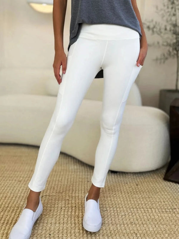 Wide Waistband Sports Leggings - ShalayeFashion