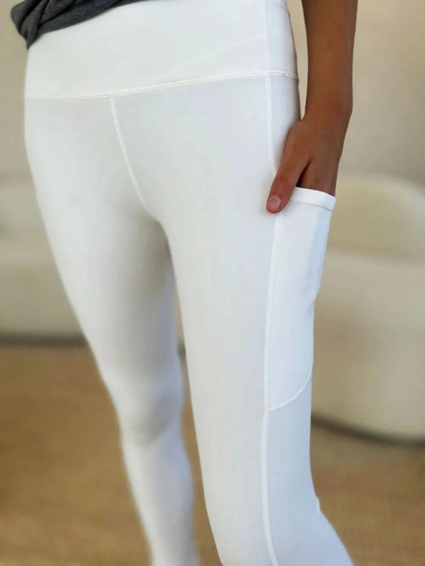 Wide Waistband Sports Leggings - ShalayeFashion