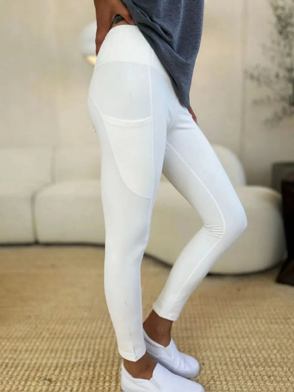 Wide Waistband Sports Leggings - ShalayeFashion