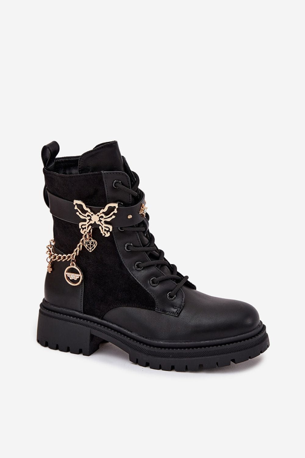 Winter Ankle Boots Women Eco Leather Chain - ShalayeFashion