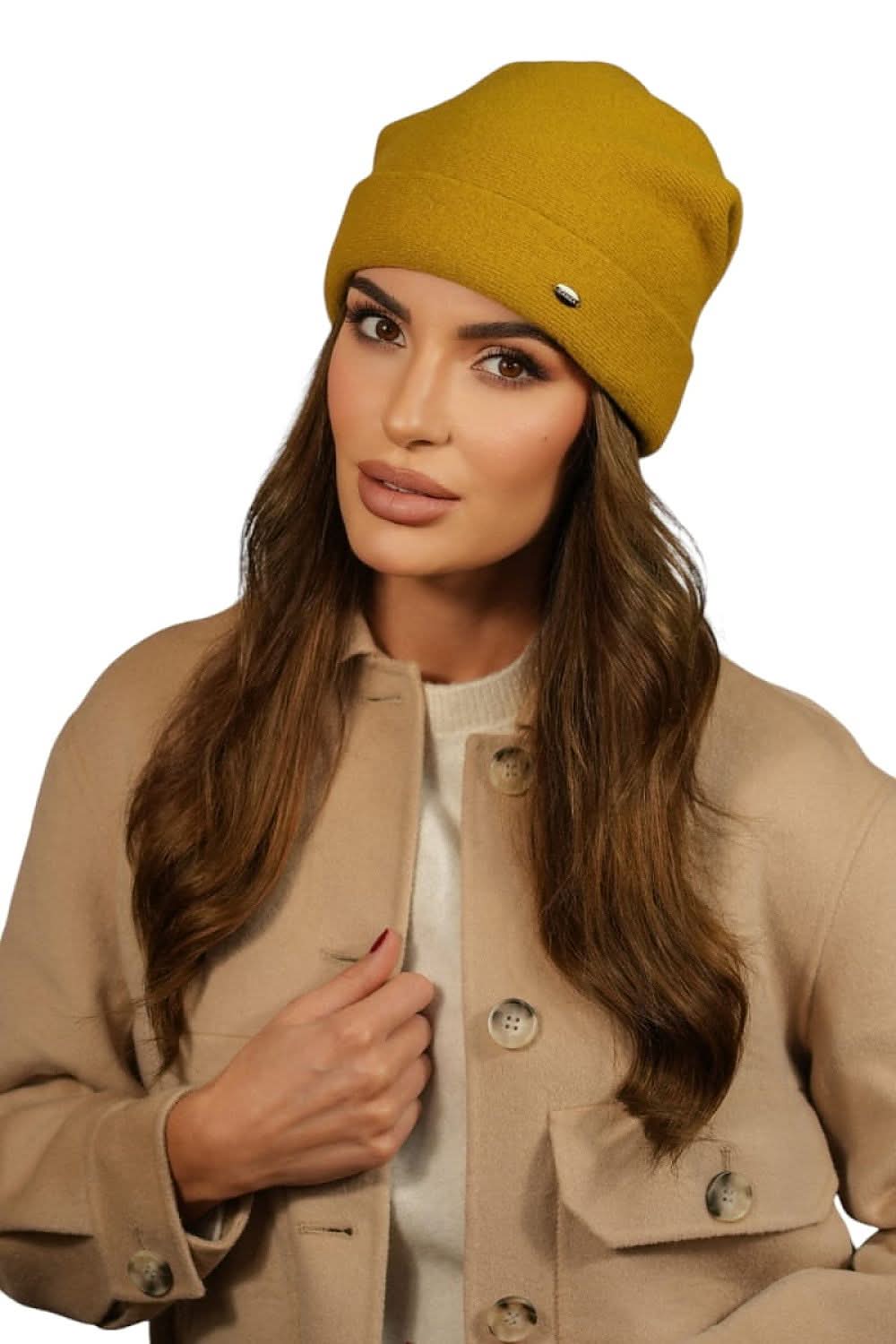 Winter Beanie Women Wool Lime Fold Elegant - ShalayeFashion