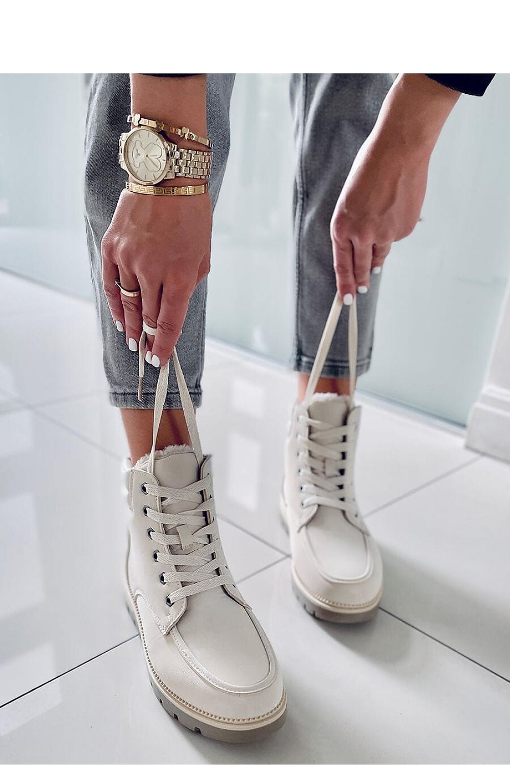 Winter Fur Lined Lace - Up Boots Women - ShalayeFashion