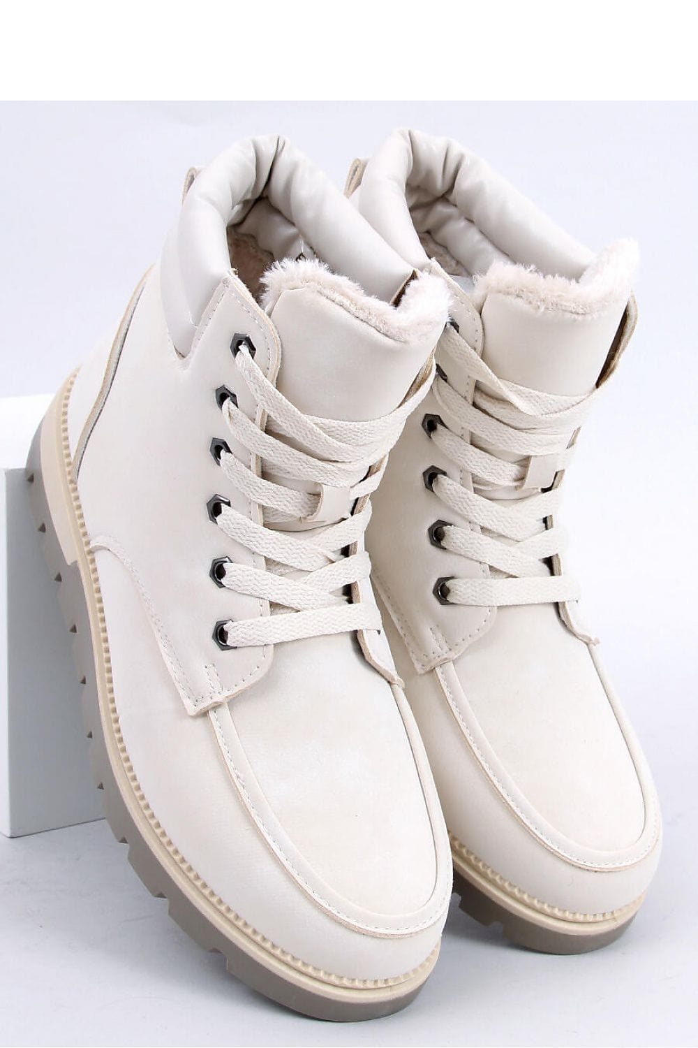 Winter Fur Lined Lace - Up Boots Women - ShalayeFashion
