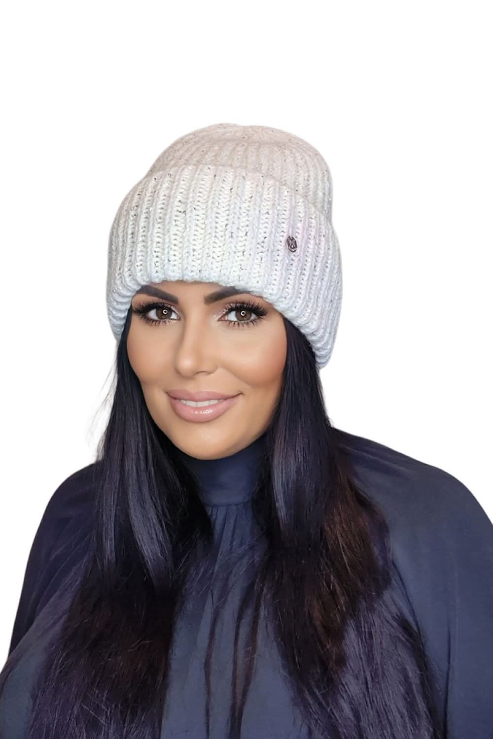 Winter Hat Women Mohair Sequin Raspberry - ShalayeFashion