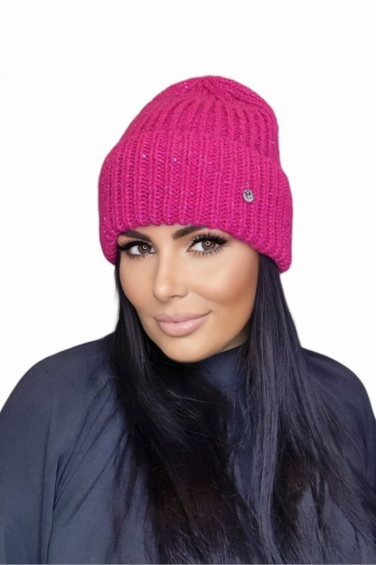 Winter Hat Women Mohair Sequin Raspberry - ShalayeFashion
