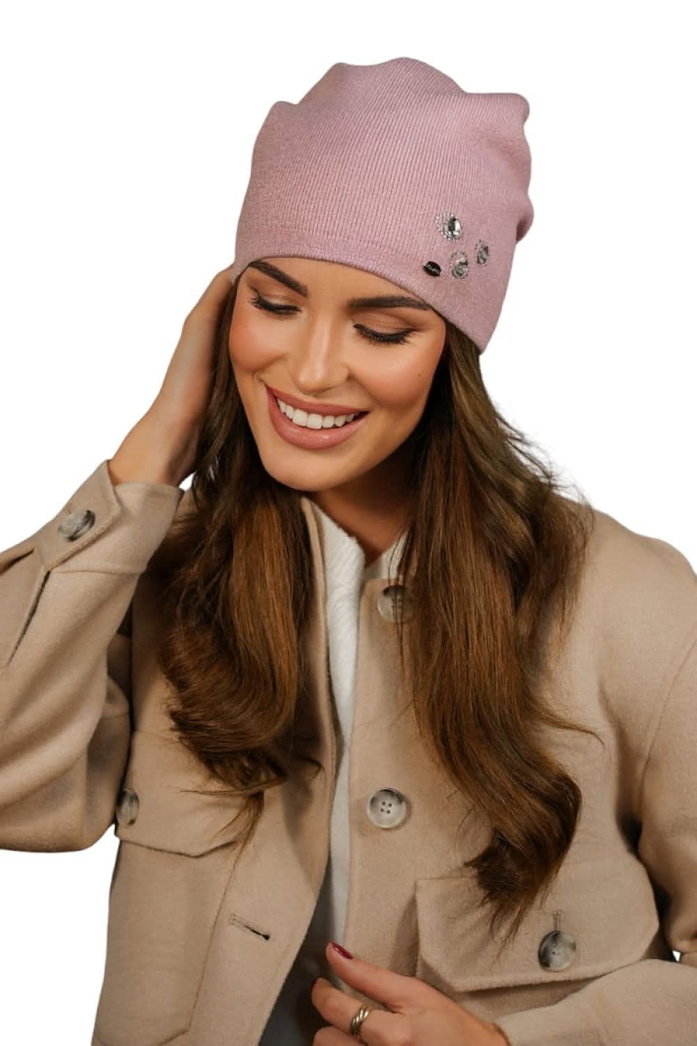 Winter Hat Women Zircon Decorated Beanie - ShalayeFashion