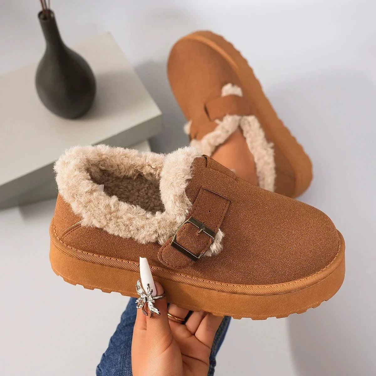 Winter Platform Boots Women Retro Style - ShalayeFashion