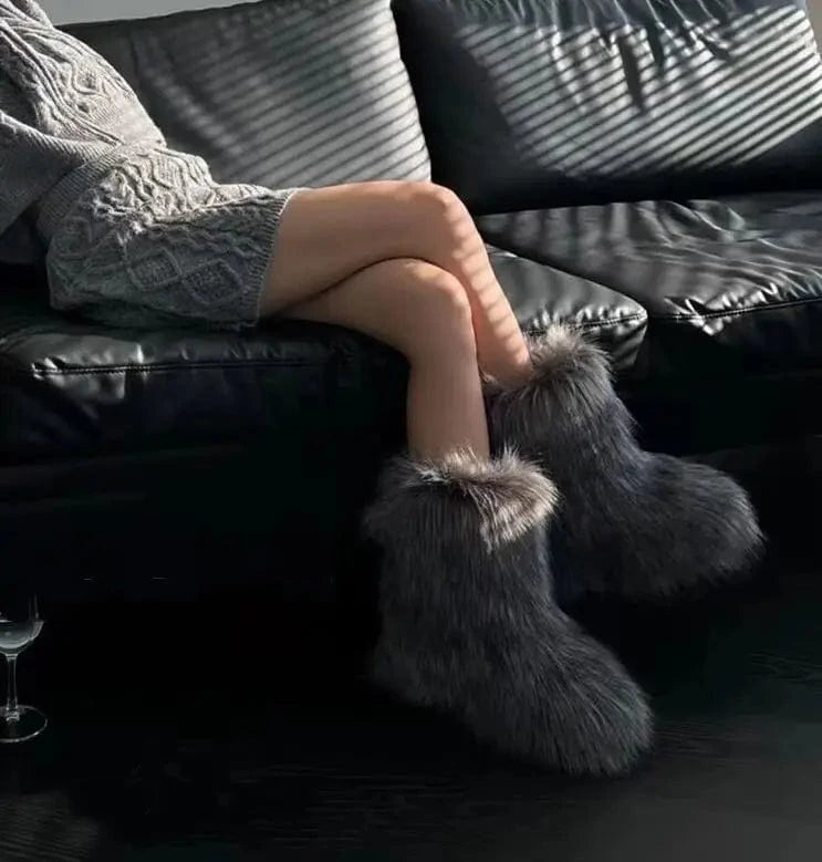 Winter Snow Boots Women Faux Fur - ShalayeFashion