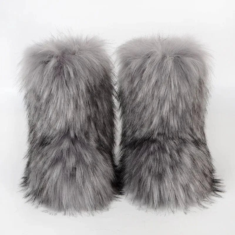 Winter Snow Boots Women Faux Fur - ShalayeFashion