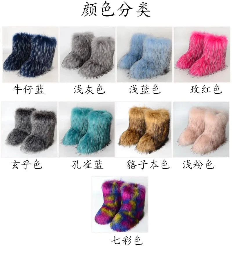 Winter Snow Boots Women Faux Fur - ShalayeFashion