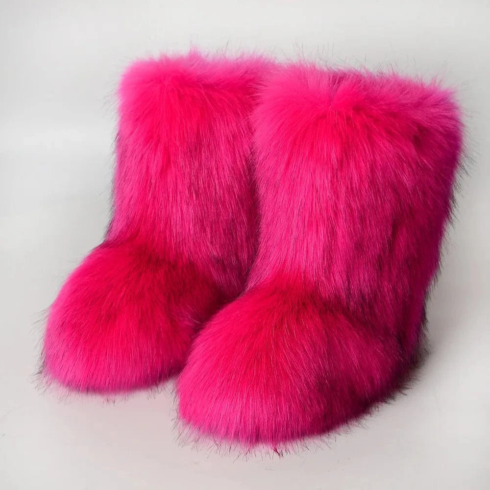 Winter Snow Boots Women Faux Fur - ShalayeFashion