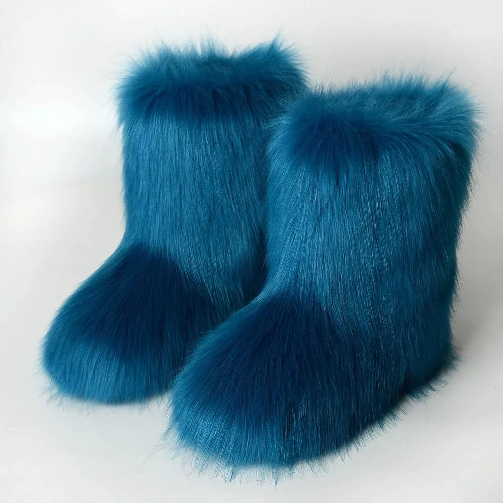 Winter Snow Boots Women Faux Fur - ShalayeFashion