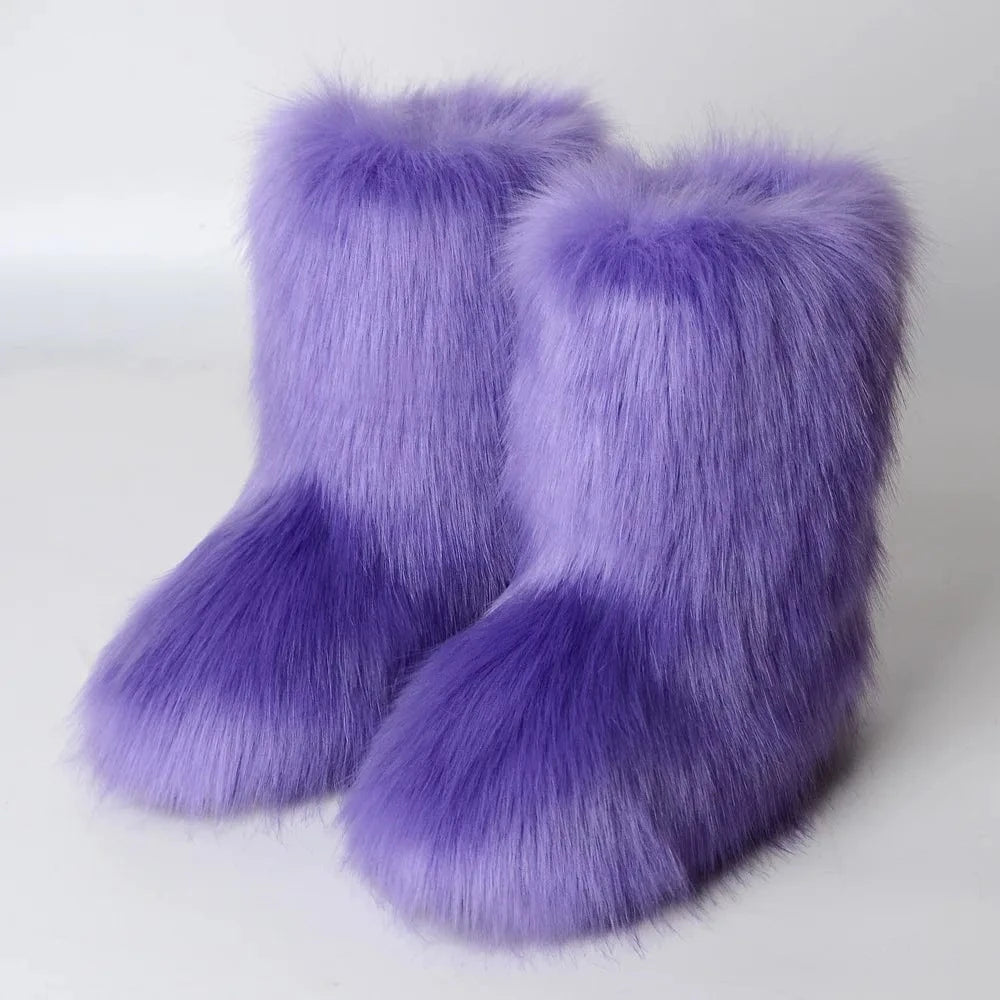 Winter Snow Boots Women Faux Fur - ShalayeFashion