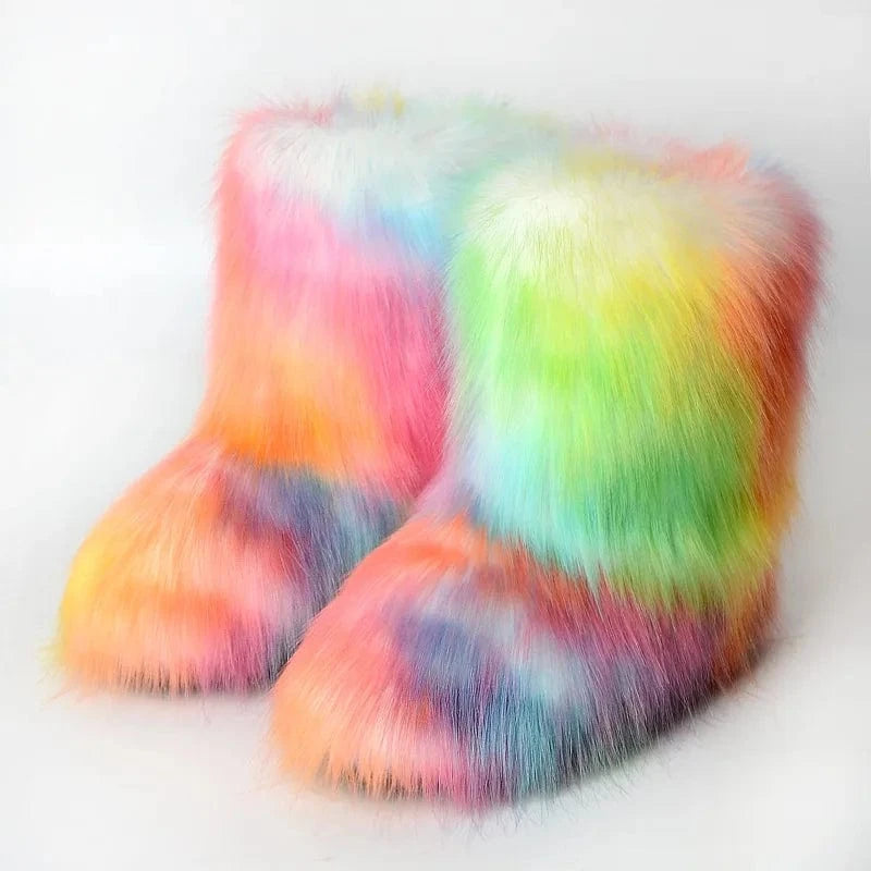Winter Snow Boots Women Faux Fur - ShalayeFashion