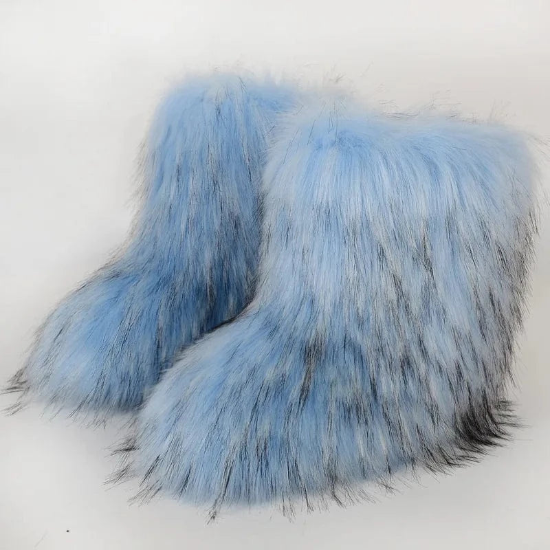 Winter Snow Boots Women Faux Fur - ShalayeFashion