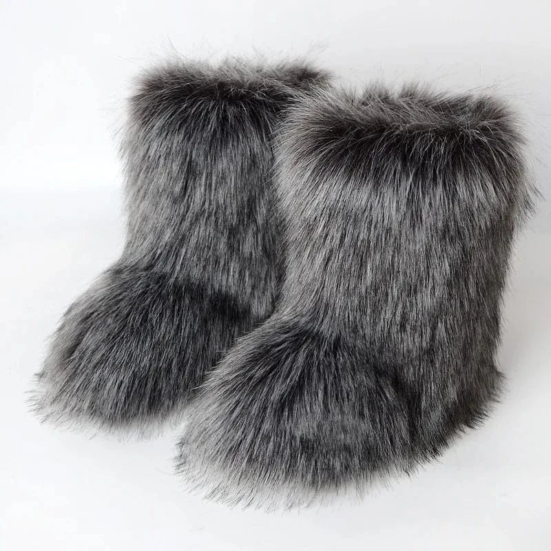 Winter Snow Boots Women Faux Fur - ShalayeFashion
