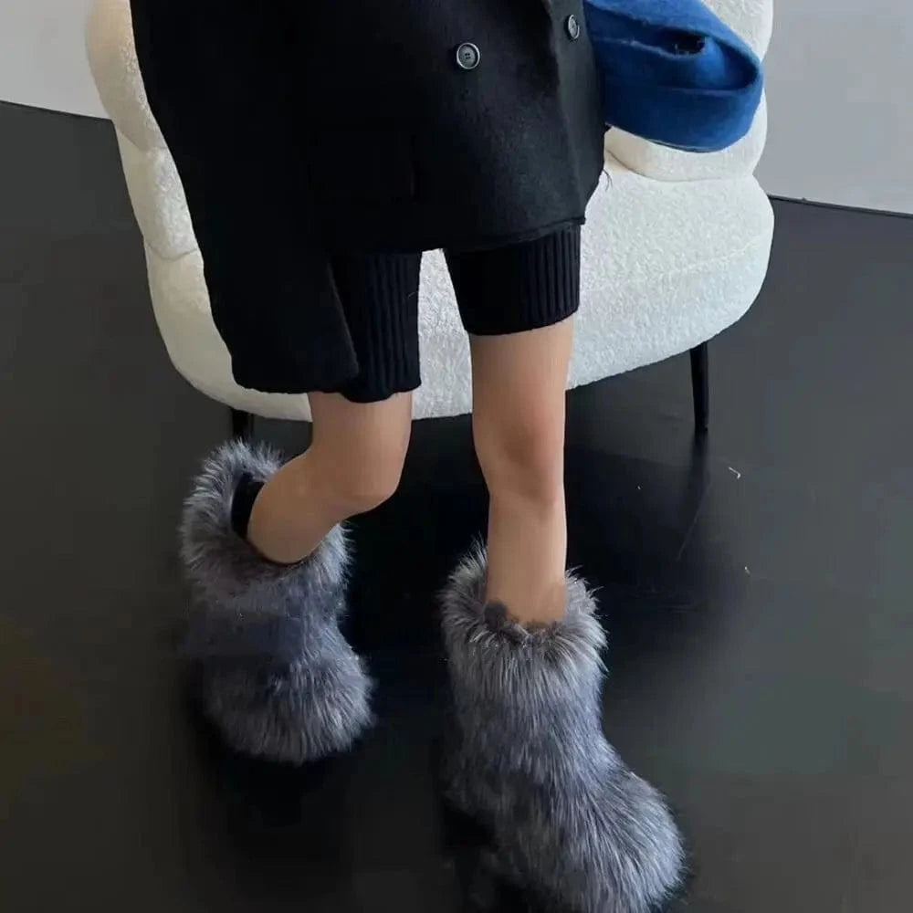 Winter Snow Boots Women Faux Fur - ShalayeFashion