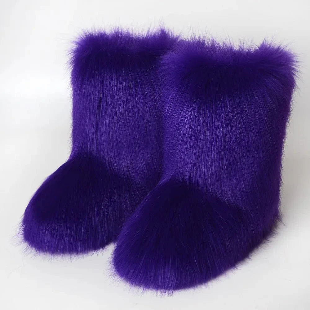 Winter Snow Boots Women Faux Fur - ShalayeFashion