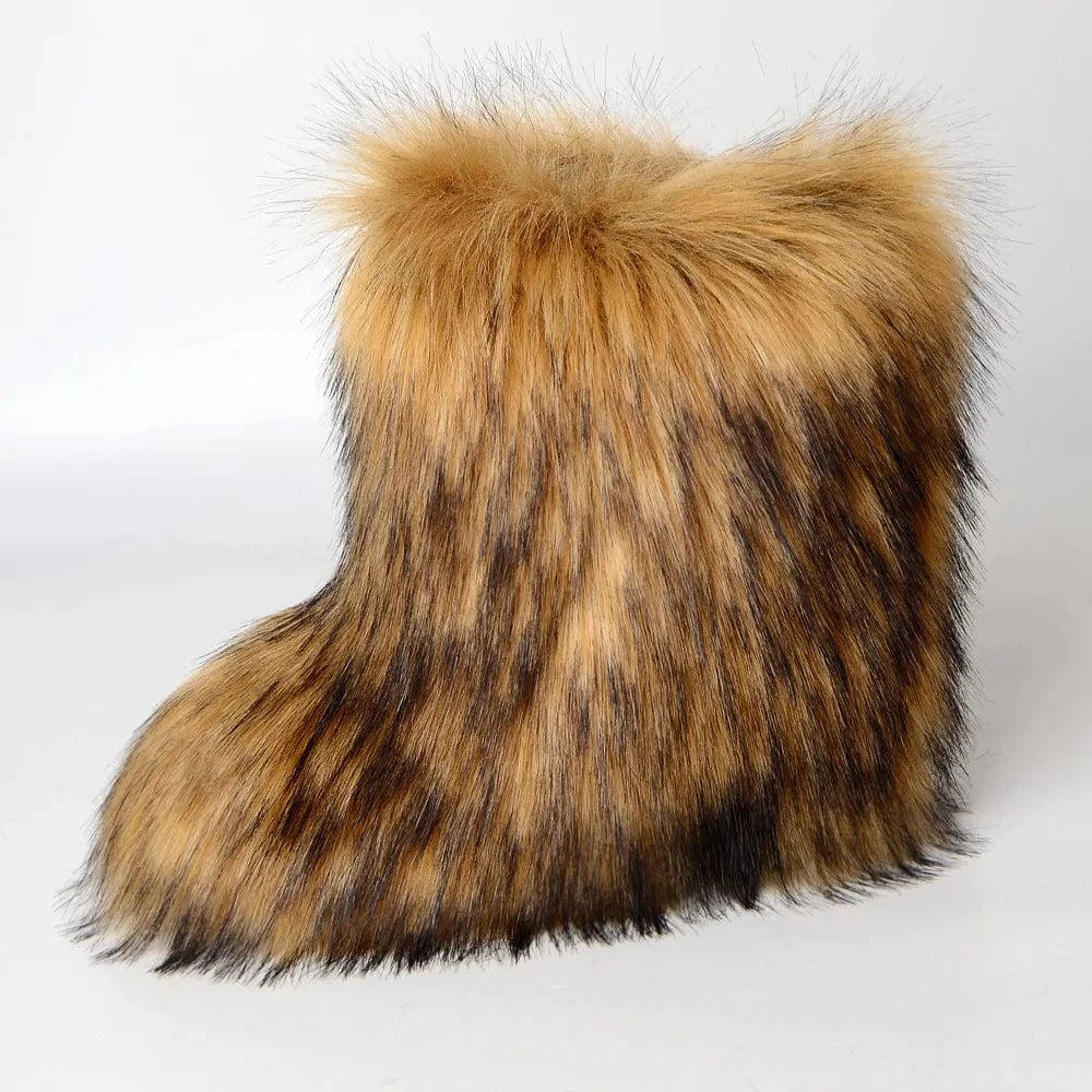 Winter Snow Boots Women Faux Fur - ShalayeFashion