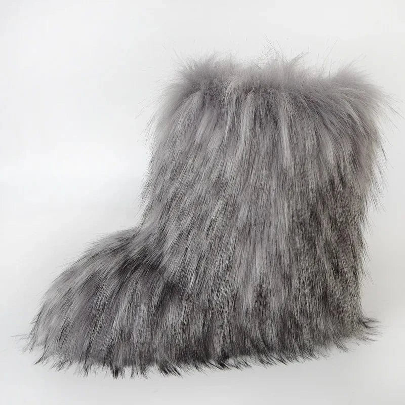 Winter Snow Boots Women Faux Fur - ShalayeFashion