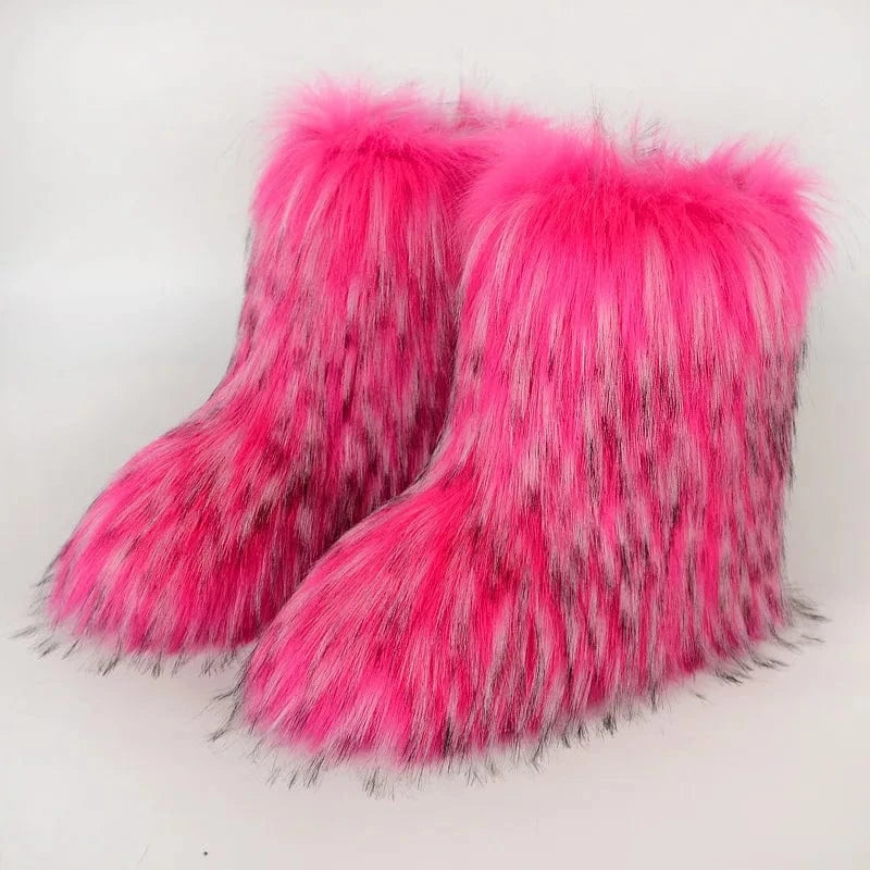 Winter Snow Boots Women Faux Fur - ShalayeFashion
