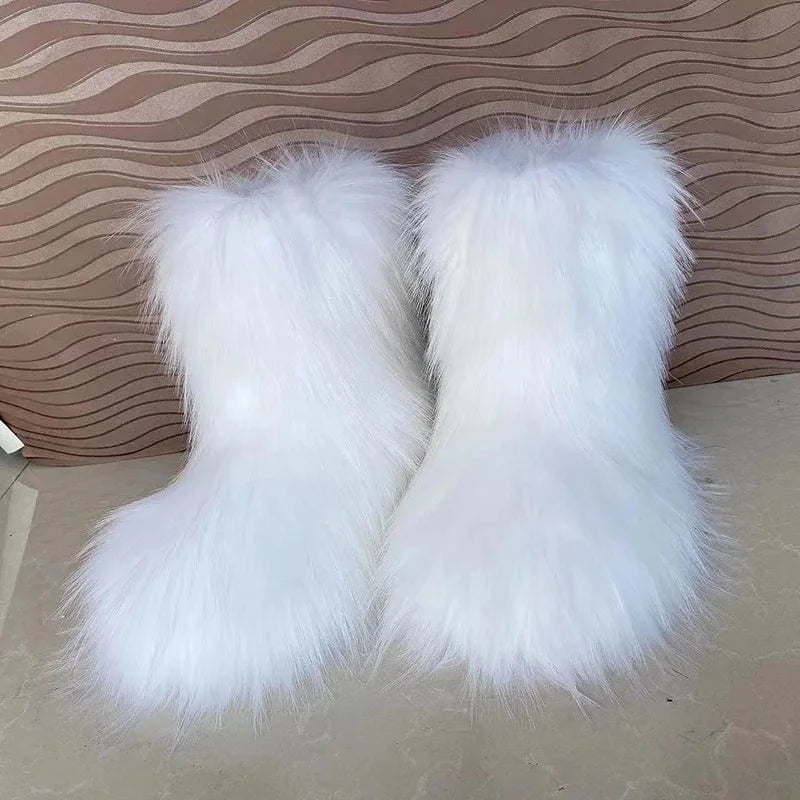 Winter Snow Boots Women Faux Fur - ShalayeFashion