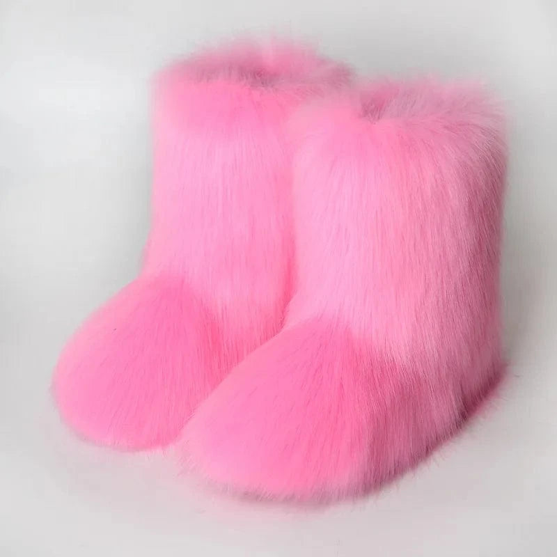Winter Snow Boots Women Faux Fur - ShalayeFashion