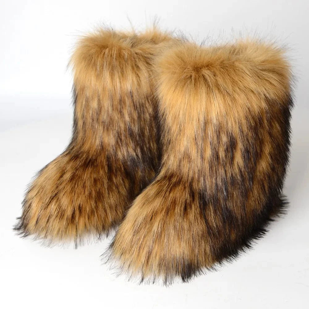 Winter Snow Boots Women Faux Fur - ShalayeFashion