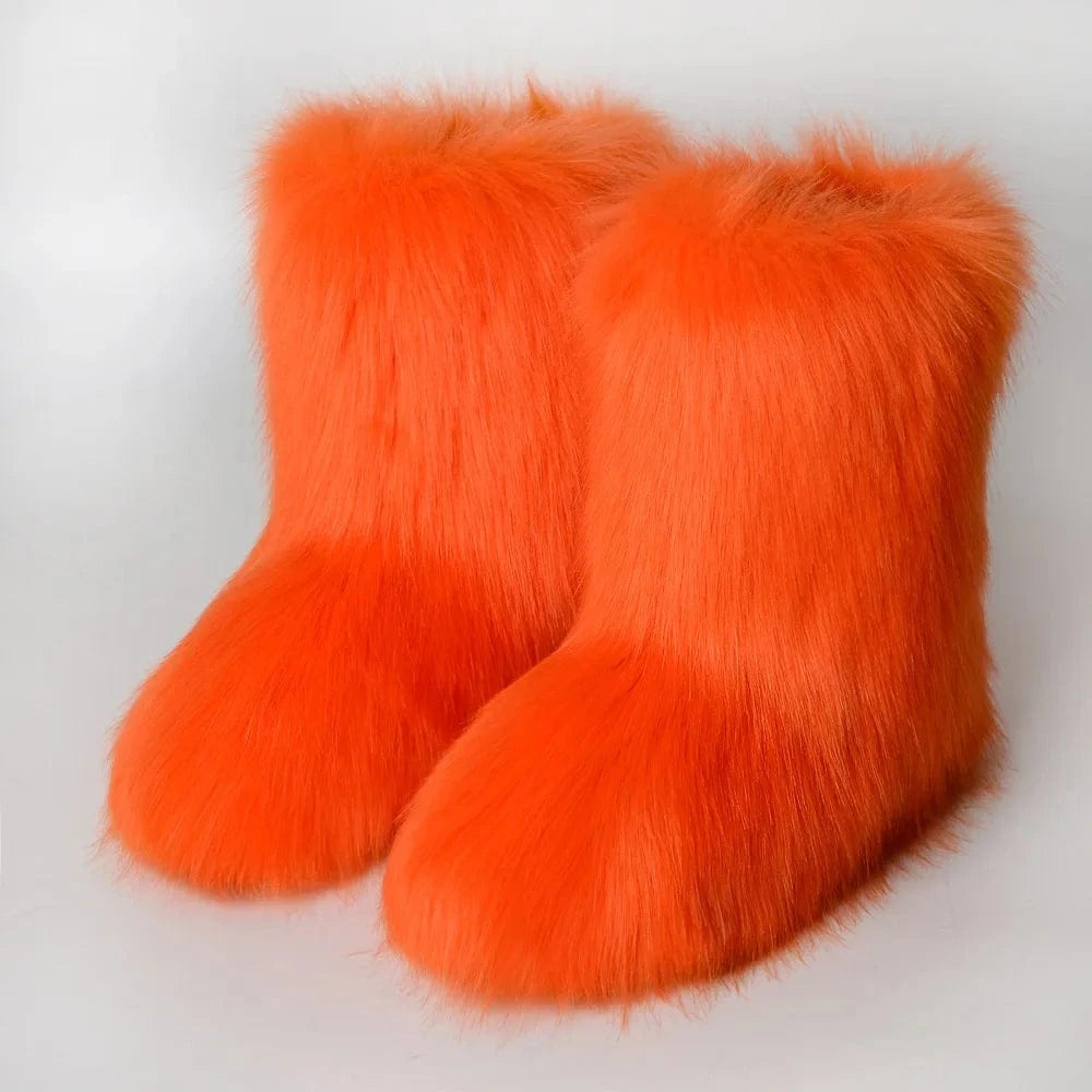Winter Snow Boots Women Faux Fur - ShalayeFashion