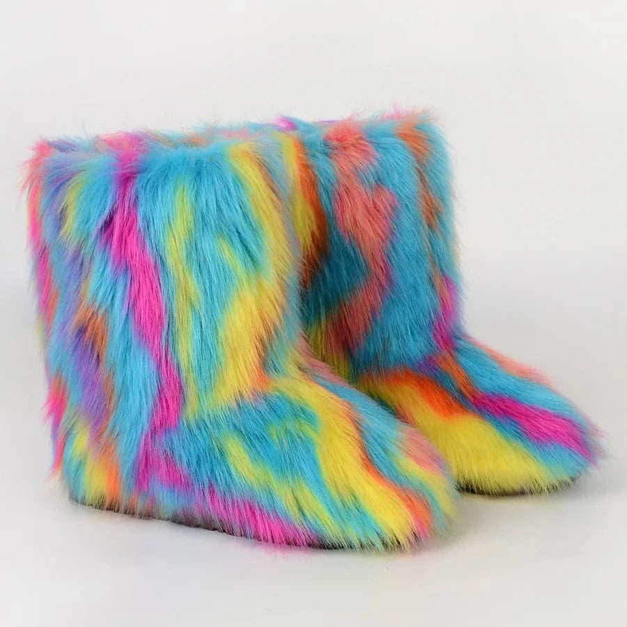 Winter Snow Boots Women Faux Fur - ShalayeFashion