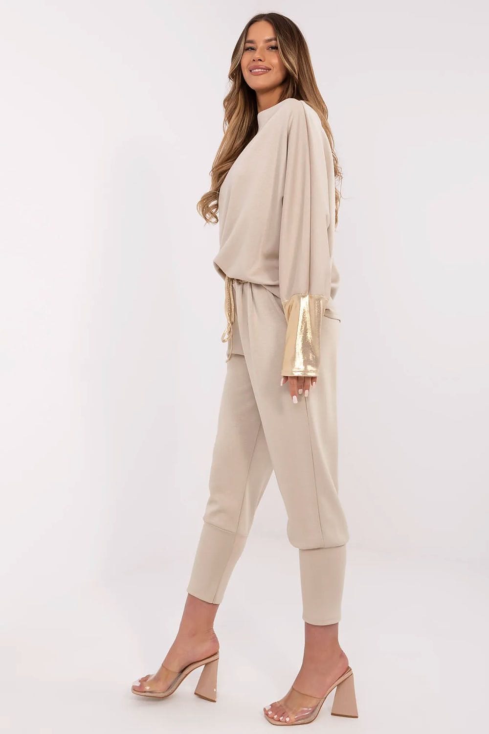 Women Boat Neck Set High Waist Pants - ShalayeFashion