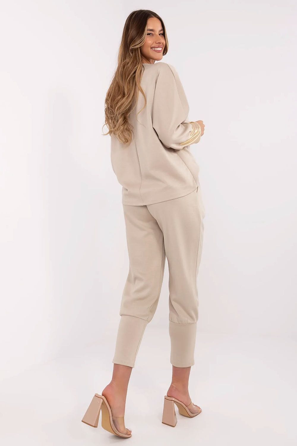 Women Boat Neck Set High Waist Pants - ShalayeFashion