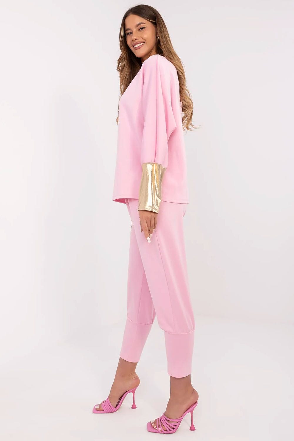 Women Boat Neck Set High Waist Pants - ShalayeFashion