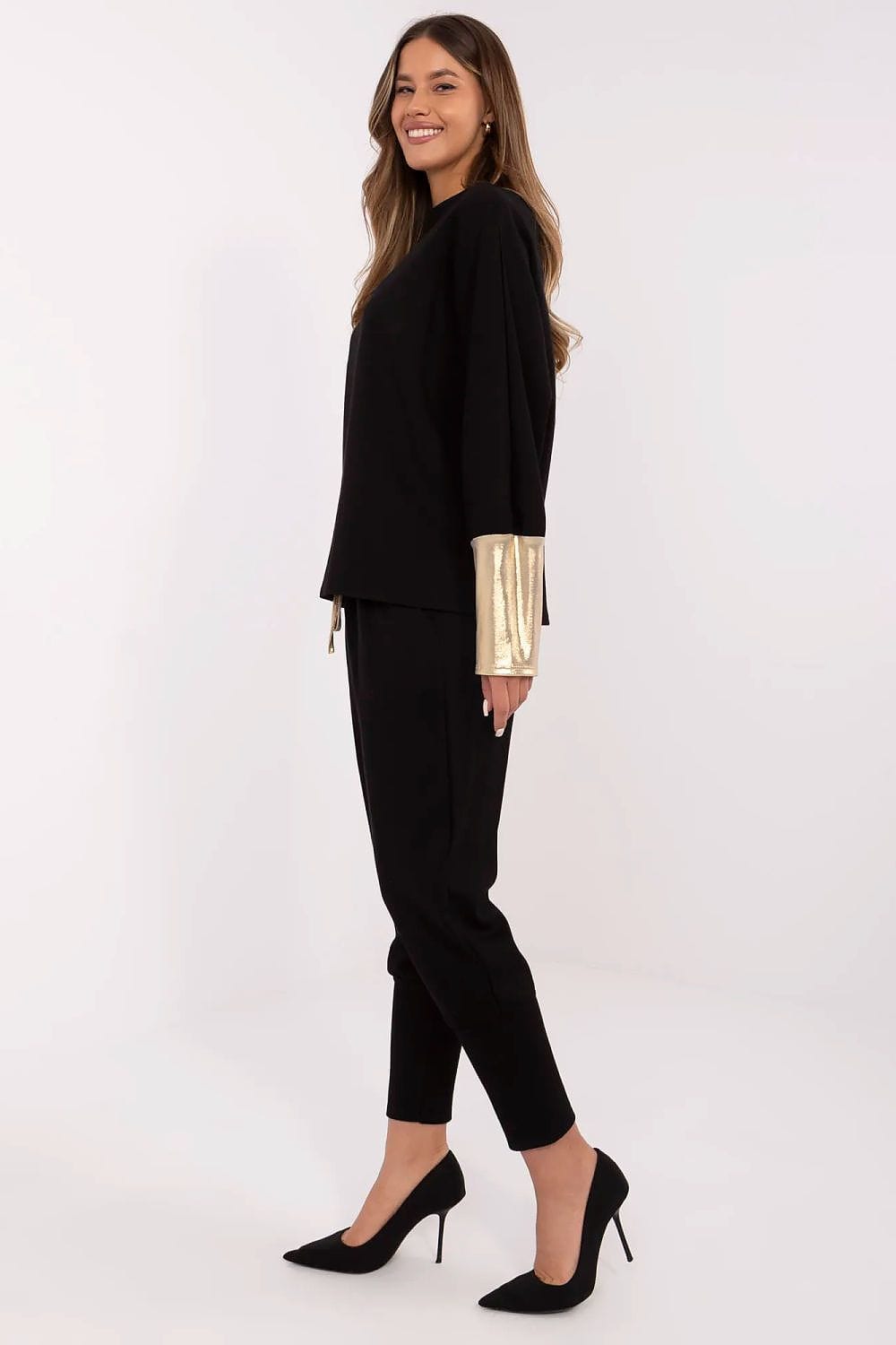 Women Boat Neck Set High Waist Pants - ShalayeFashion