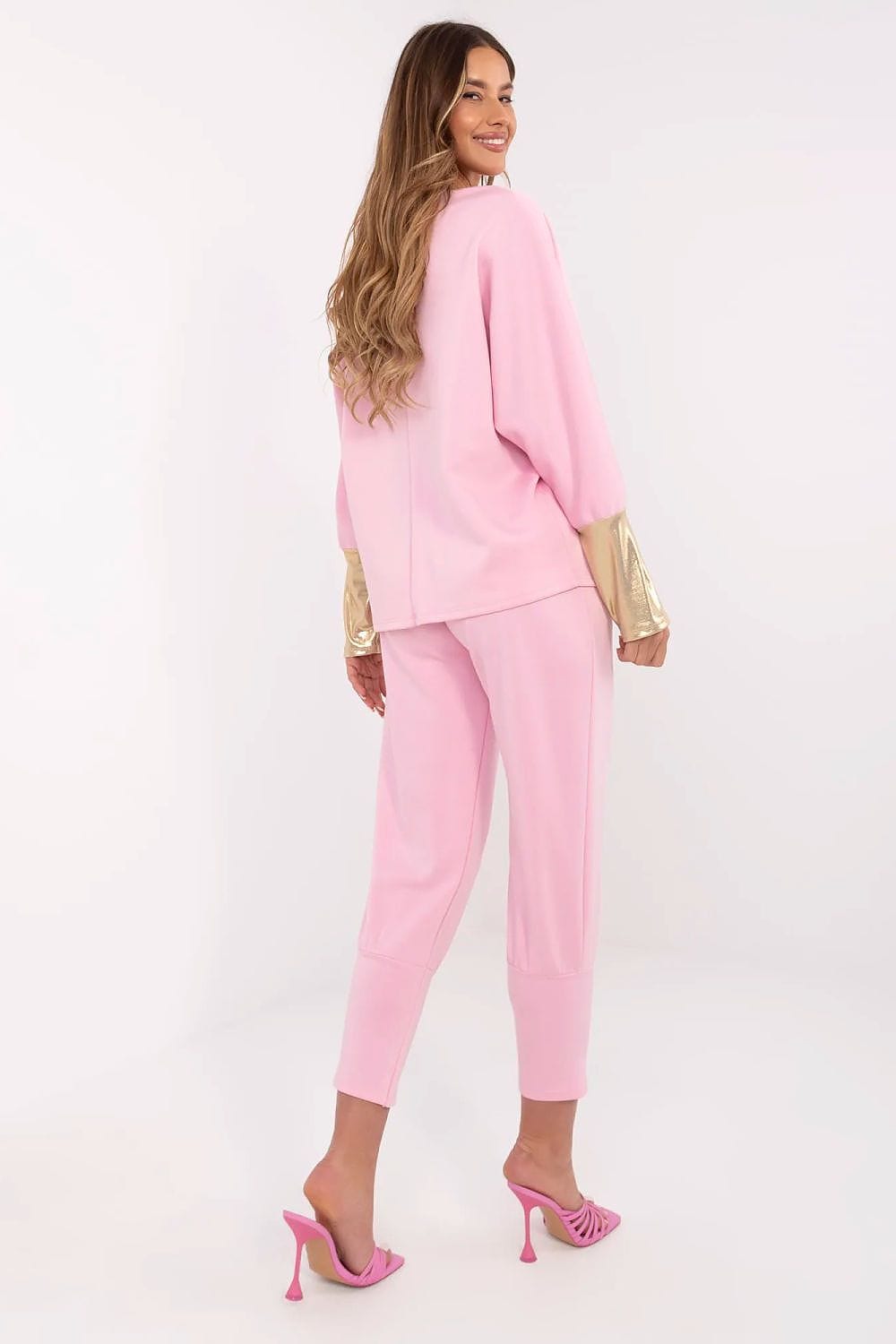 Women Boat Neck Set High Waist Pants - ShalayeFashion
