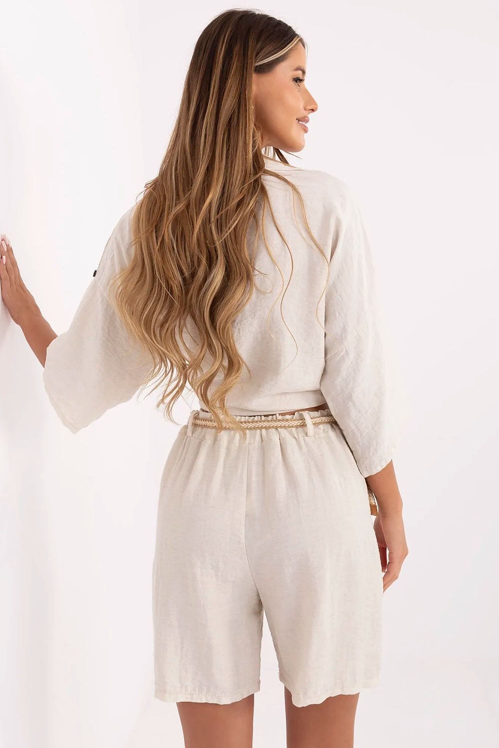 Women Boho Shorts High Waist Belt - ShalayeFashion