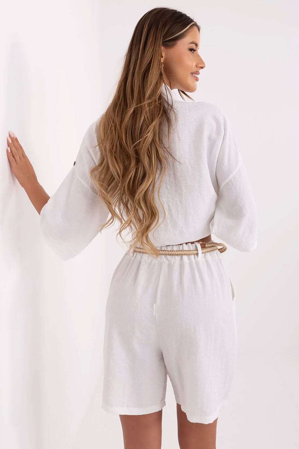 Women Boho Shorts High Waist Belt - ShalayeFashion
