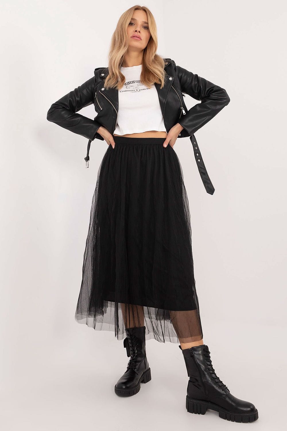 Women Casual Tulle Skirt Midi Elastic - ShalayeFashion