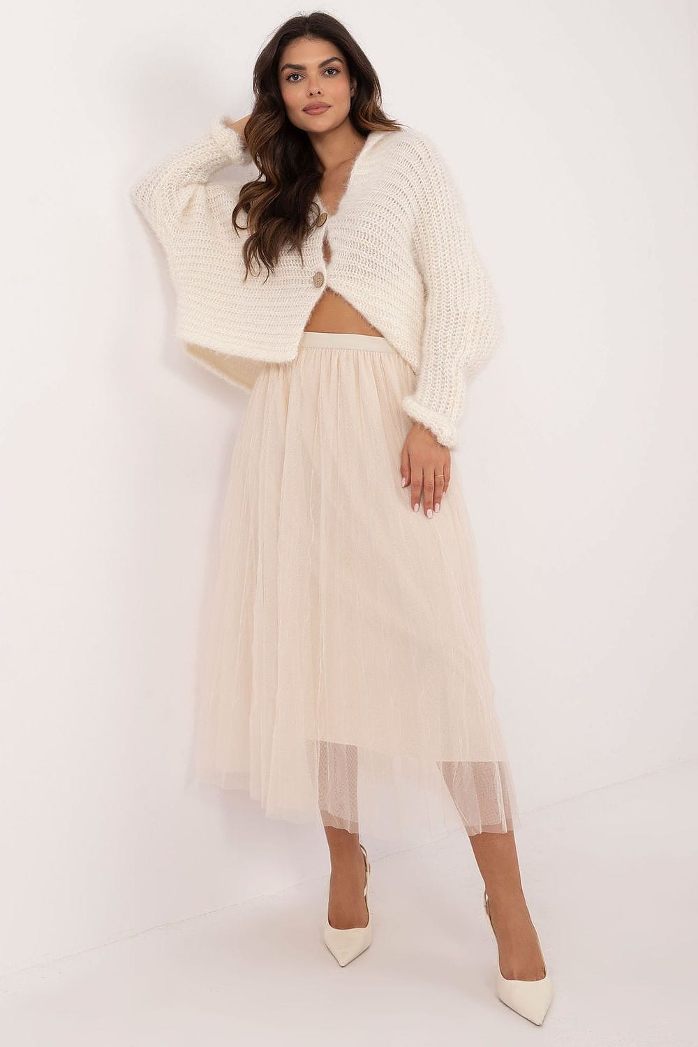 Women Casual Tulle Skirt Midi Elastic - ShalayeFashion