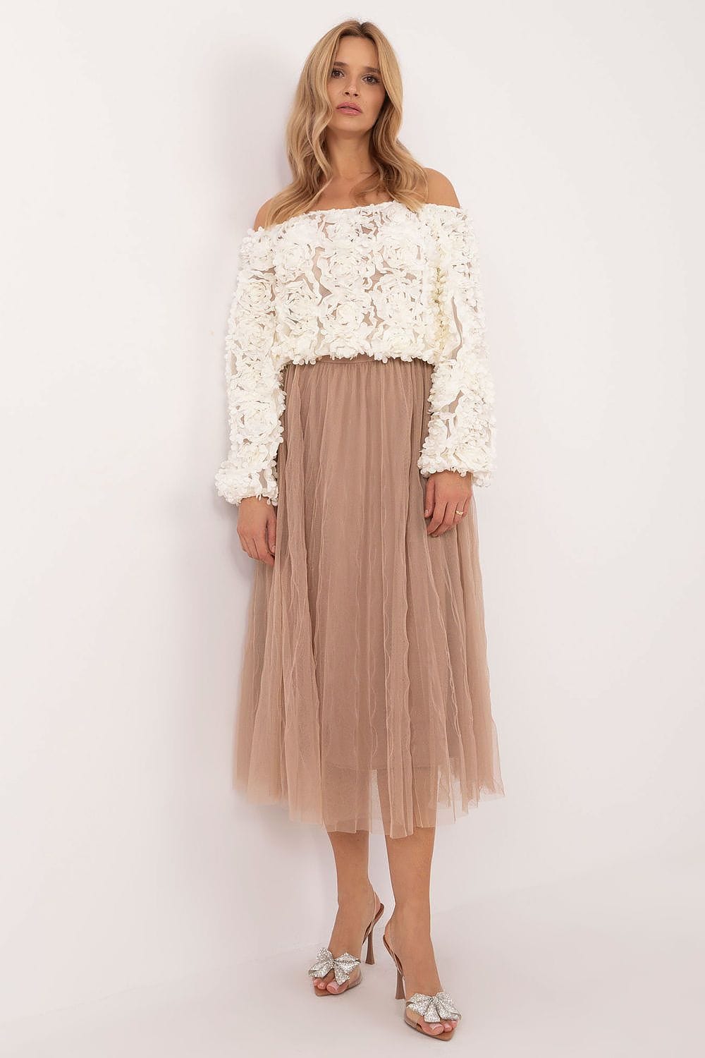 Women Casual Tulle Skirt Midi Elastic - ShalayeFashion