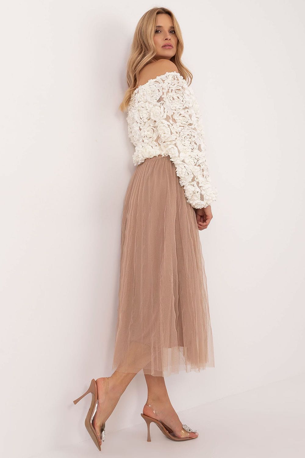 Women Casual Tulle Skirt Midi Elastic - ShalayeFashion