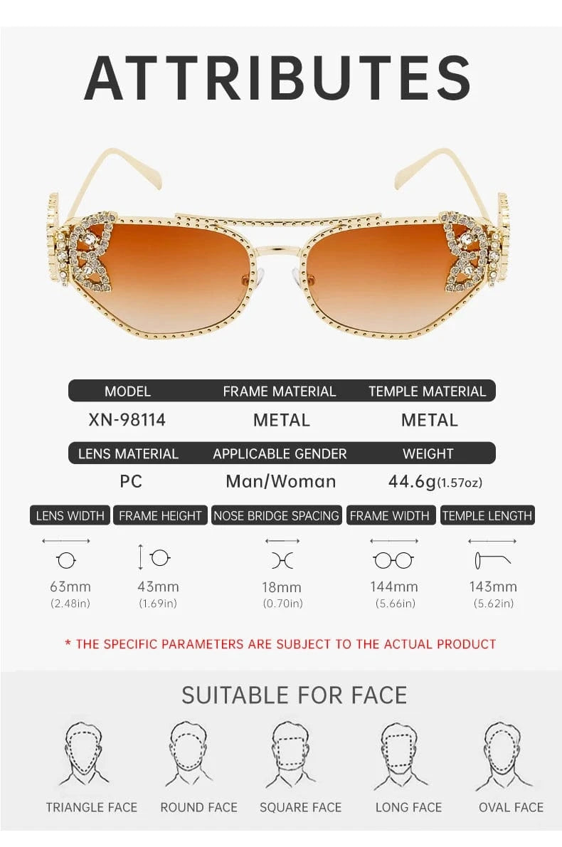 Women Cat Eye Sunglasses Rhinestone UV400 - ShalayeFashion