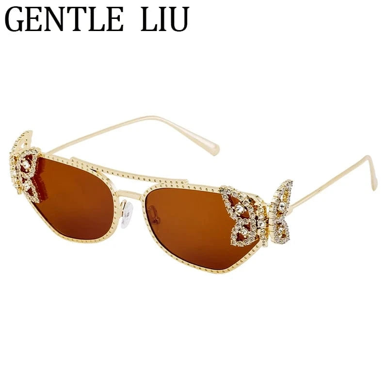 Women Cat Eye Sunglasses Rhinestone UV400 - ShalayeFashion
