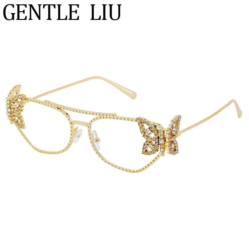 Women Cat Eye Sunglasses Rhinestone UV400 - ShalayeFashion