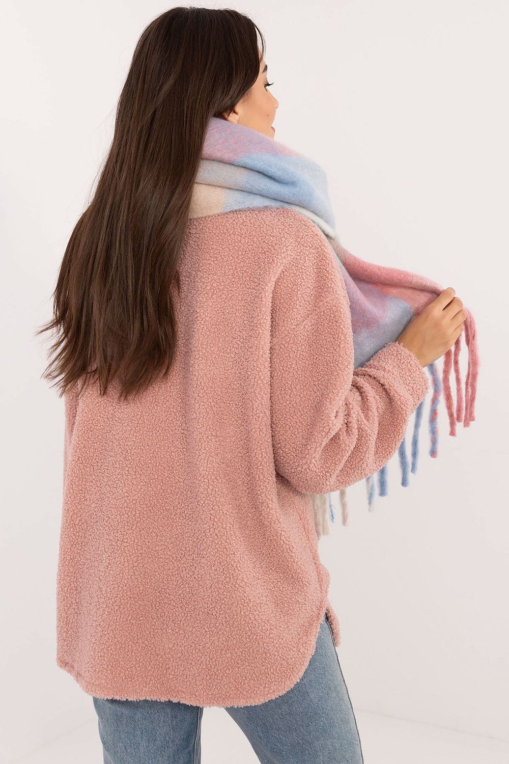 Women Check Pattern Scarf 217cm - ShalayeFashion