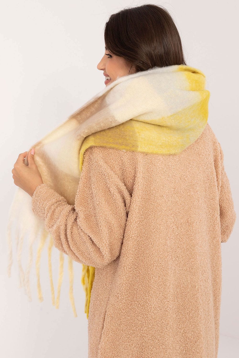 Women Check Pattern Scarf 217cm - ShalayeFashion