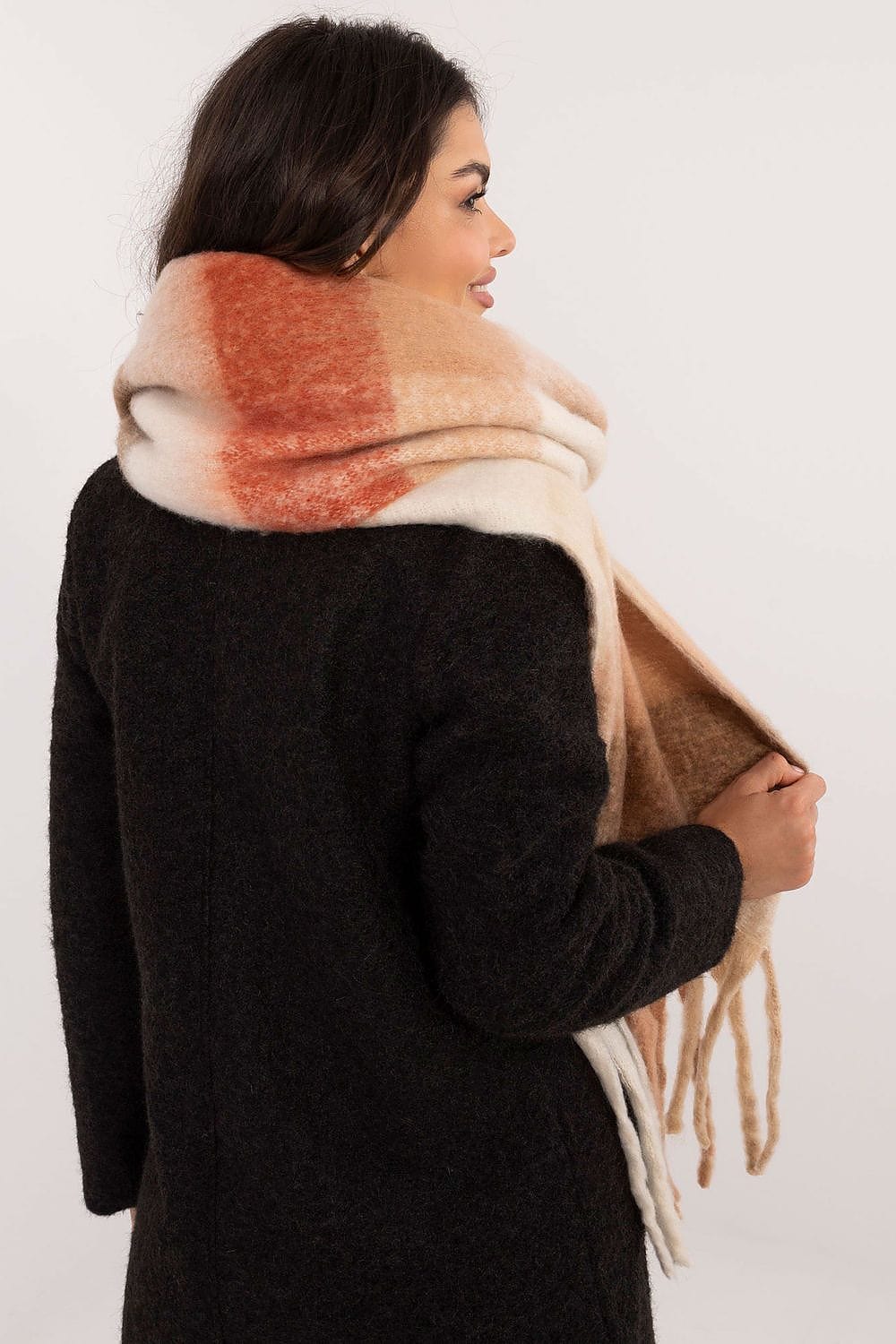 Women Check Pattern Scarf 217cm - ShalayeFashion